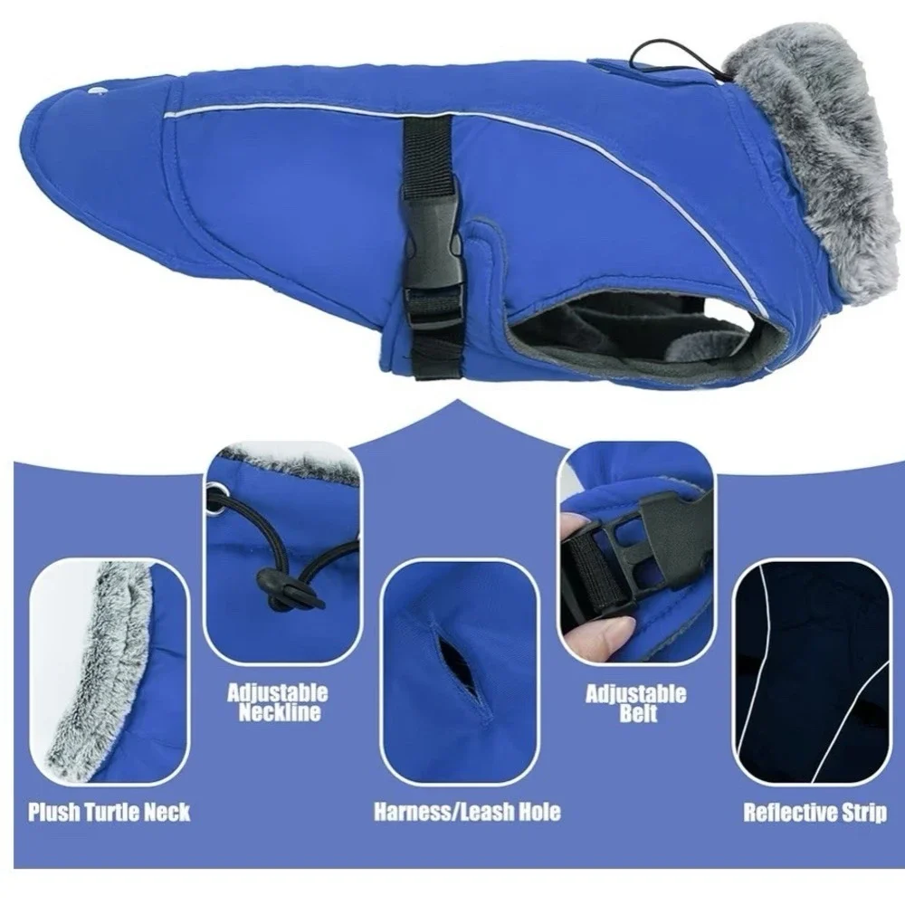 Winter  Dog‎ Coat - Thick Fleece Lined Reflective Winter Jacket, Size XL